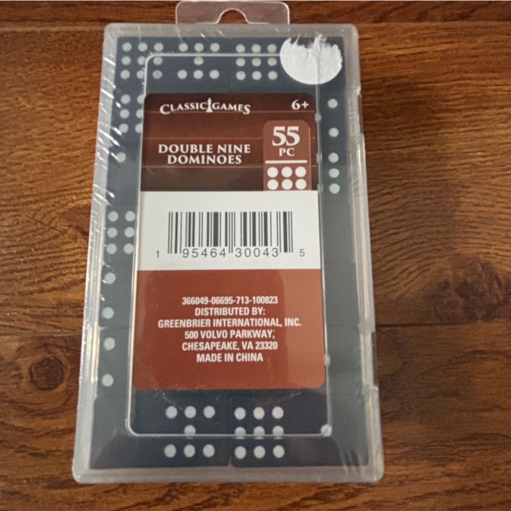 Classic Double Nine Dominoes 55 Set - Black with White Dots